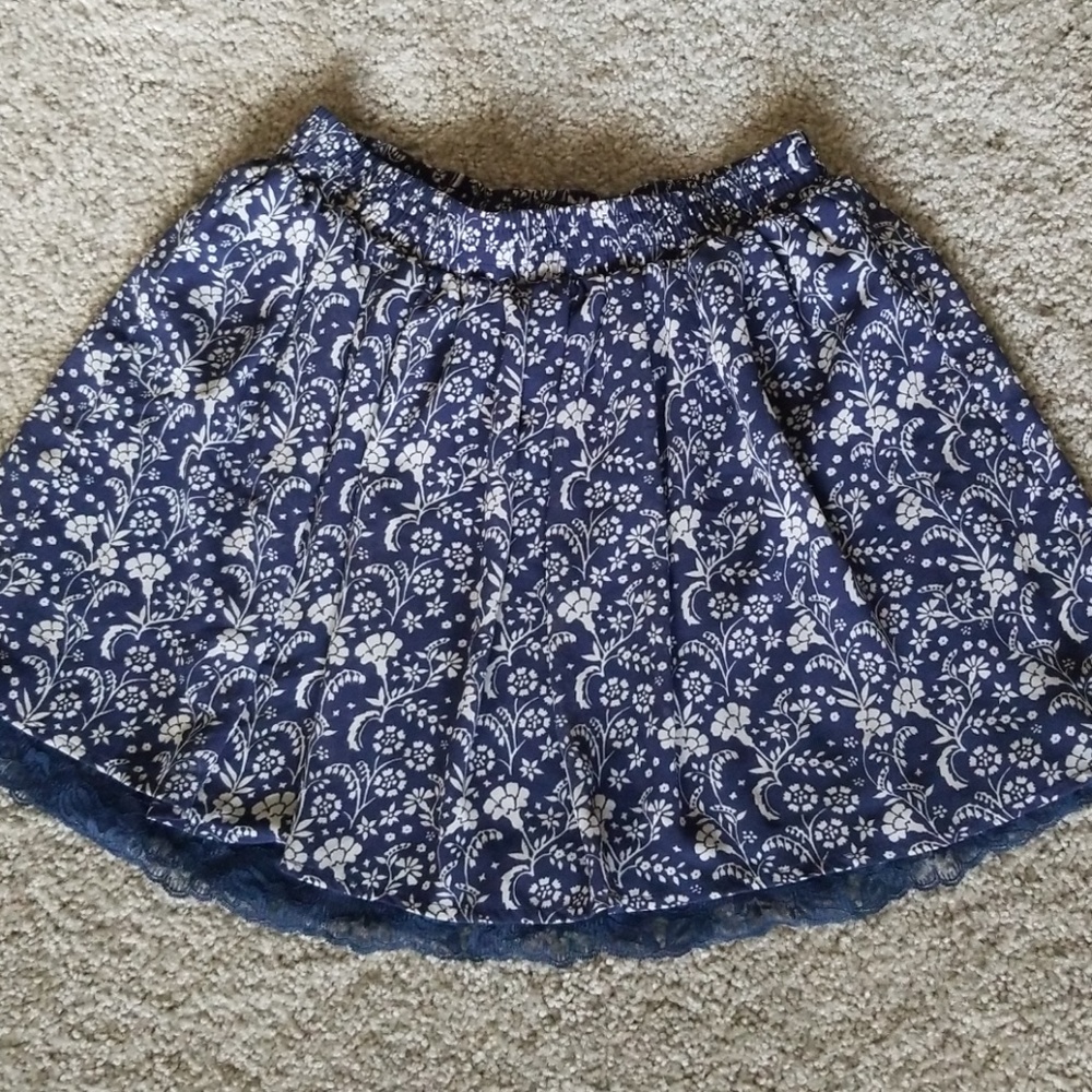 Blue floral skirt